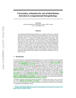 Uncertainty estimation for out-of-distribution detection in
  computational histopathology