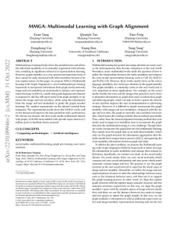 MMGA: Multimodal Learning with Graph Alignment