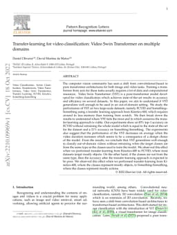 Transfer-learning for video classification: Video Swin Transformer on multiple domains