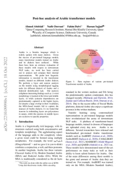 Post-hoc analysis of Arabic transformer models