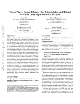 Vision Paper: Causal Inference for Interpretable and Robust Machine
  Learning in Mobility Analysis