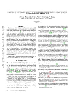 Maestro-U: Leveraging joint speech-text representation learning for zero
  supervised speech ASR