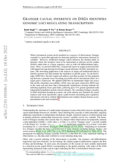 Granger causal inference on DAGs identifies genomic loci regulating
  transcription