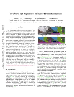 Intra-Source Style Augmentation for Improved Domain Generalization