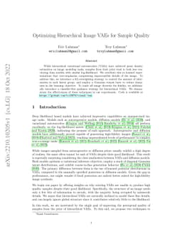 Optimizing Hierarchical Image VAEs for Sample Quality