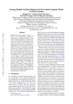 Forging Multiple Training Objectives for Pre-trained Language Models via
  Meta-Learning