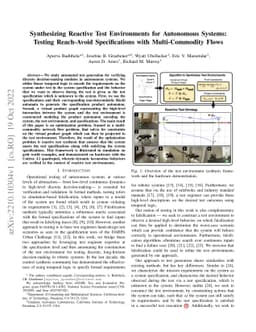 Synthesizing Reactive Test Environments for Autonomous Systems: Testing
  Reach-Avoid Specifications with Multi-Commodity Flows