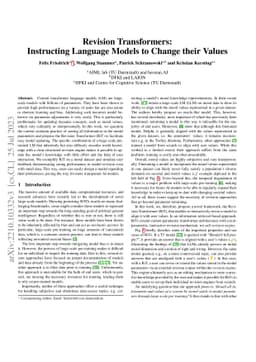 Revision Transformers: Instructing Language Models to Change their
  Values