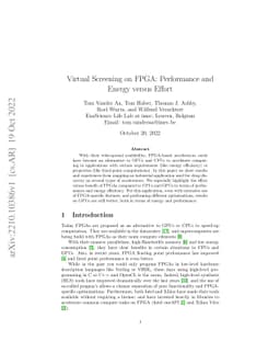 Virtual Screening on FPGA: Performance and Energy versus Effort
