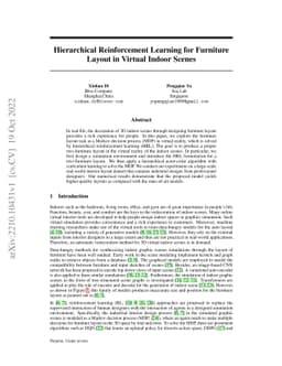 Hierarchical Reinforcement Learning for Furniture Layout in Virtual
  Indoor Scenes