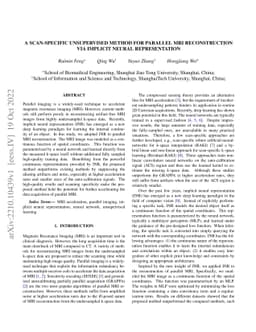 A scan-specific unsupervised method for parallel MRI reconstruction via
  implicit neural representation