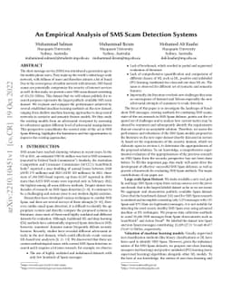 An Empirical Analysis of SMS Scam Detection Systems