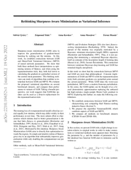 Rethinking Sharpness-Aware Minimization as Variational Inference