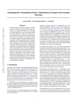 Estimating the Contamination Factor's Distribution in Unsupervised
  Anomaly Detection