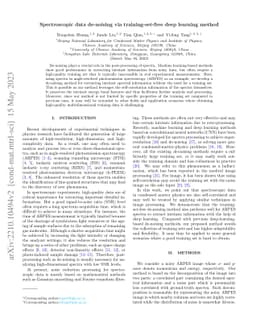 Spectroscopic data de-noising via training-set-free deep learning method