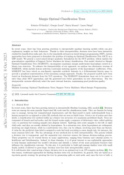 Margin Optimal Classification Trees
