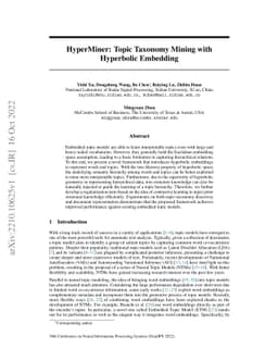 HyperMiner: Topic Taxonomy Mining with Hyperbolic Embedding