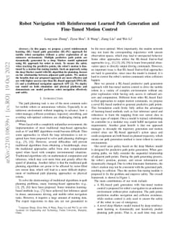 Robot Navigation with Reinforcement Learned Path Generation and
  Fine-Tuned Motion Control