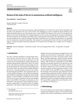 Review of the state of the art in autonomous artificial intelligence
