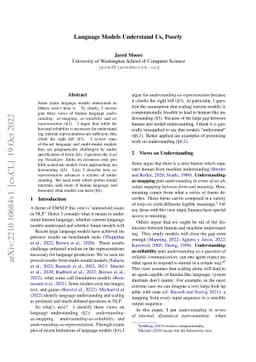 Language Models Understand Us, Poorly