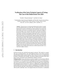 Verification of the Socio-Technical Aspects of Voting: The Case of the
  Polish Postal Vote 2020