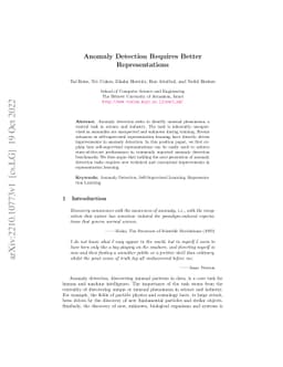 Anomaly Detection Requires Better Representations