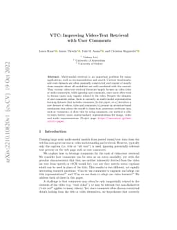 VTC: Improving Video-Text Retrieval with User Comments