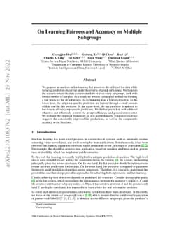 On Learning Fairness and Accuracy on Multiple Subgroups