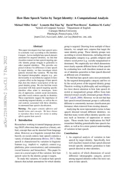 How Hate Speech Varies by Target Identity: A Computational Analysis