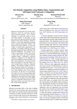 QA Domain Adaptation using Hidden Space Augmentation and Self-Supervised
  Contrastive Adaptation