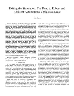 Exiting the Simulation: The Road to Robust and Resilient Autonomous
  Vehicles at Scale