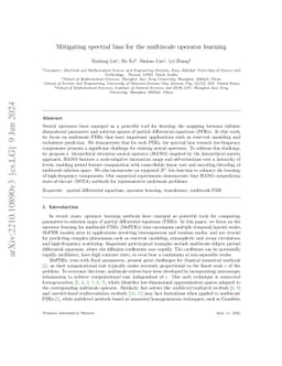 Mitigating spectral bias for the multiscale operator learning
