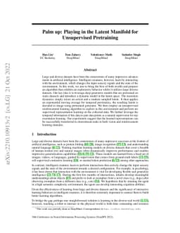 Palm up: Playing in the Latent Manifold for Unsupervised Pretraining