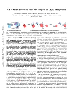 NIFT: Neural Interaction Field and Template for Object Manipulation