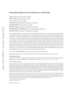 Demystifying Hidden Sensitive Operations in Android apps