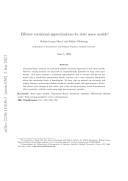 Efficient variational approximations for state space models
