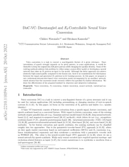 DisC-VC: Disentangled and F0-Controllable Neural Voice Conversion