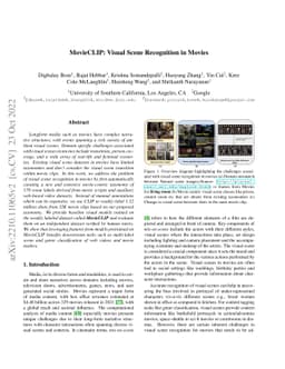 MovieCLIP: Visual Scene Recognition in Movies