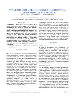 Standardized Medical Image Classification across Medical Disciplines