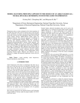 Model-matching Principle Applied to the Design of an Array-based
  All-neural Binaural Rendering System for Audio Telepresence