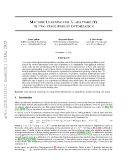 Machine Learning for K-adaptability in Two-stage Robust Optimization