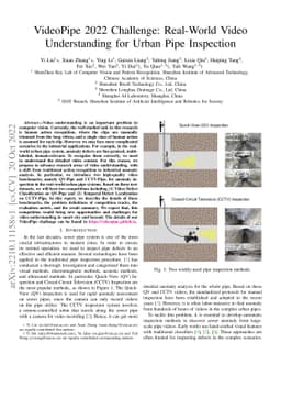 VideoPipe 2022 Challenge: Real-World Video Understanding for Urban Pipe
  Inspection
