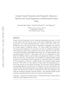 Graph Neural Networks with Trainable Adjacency Matrices for Fault
  Diagnosis on Multivariate Sensor Data