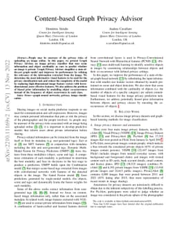 Content-based Graph Privacy Advisor