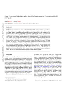 Facial Expression Video Generation Based-On Spatio-temporal
  Convolutional GAN: FEV-GAN