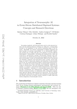 Integration of Neuromorphic AI in Event-Driven Distributed Digitized
  Systems: Concepts and Research Directions