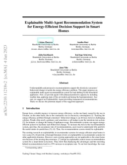 Explainable Multi-Agent Recommendation System for Energy-Efficient
  Decision Support in Smart Homes