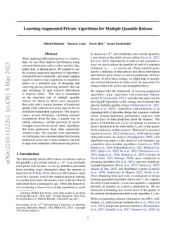 Learning-Augmented Private Algorithms for Multiple Quantile Release