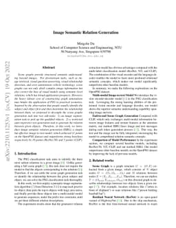 Image Semantic Relation Generation