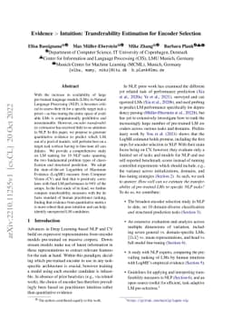 Evidence > Intuition: Transferability Estimation for Encoder Selection